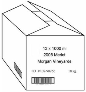 Upright Bottle Carton Markings